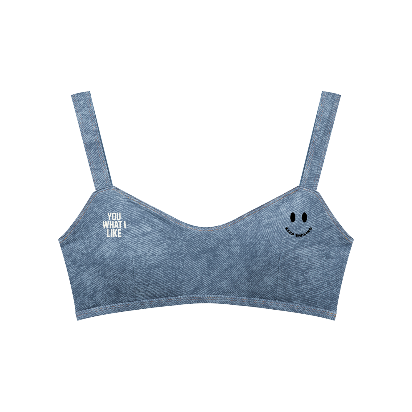 Women's Faux Denim Sports Bra