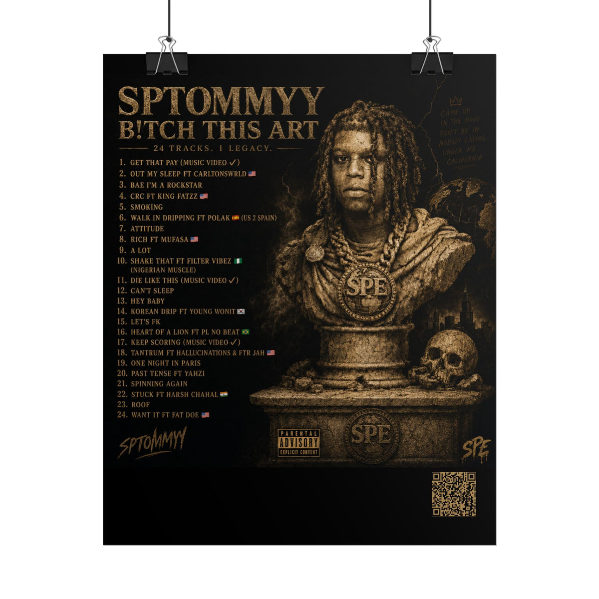 Bitch This Art Official Album Tracklist Poster