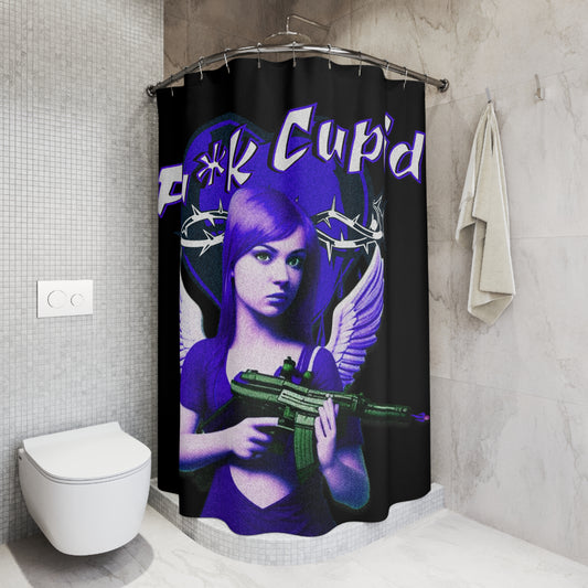 Fu*k Cupid Polyester Shower Curtain