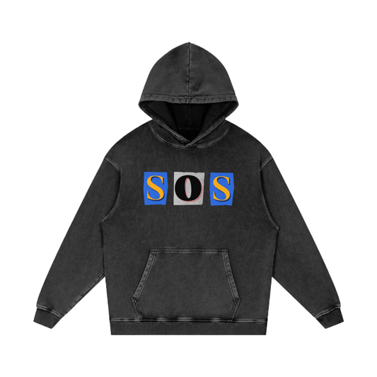 SOS Acid Wash Oversize Hoodie