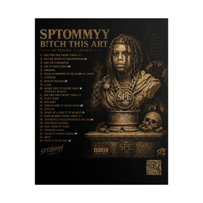 Bitch This Art Official Album Tracklist Poster black and gold