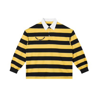Color Block Stripe Polo Shirt