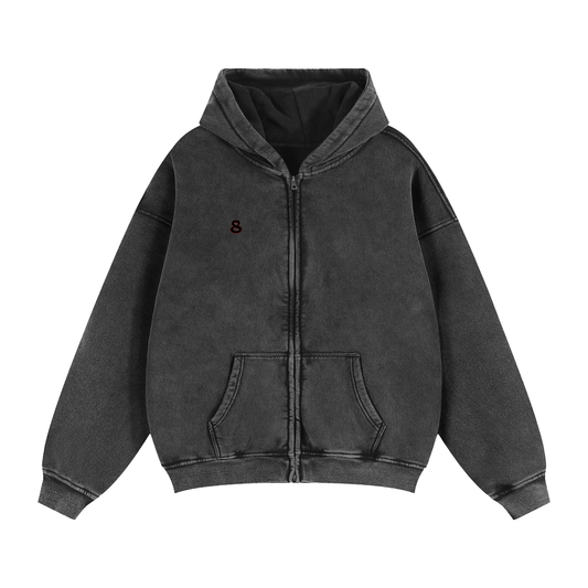 8 Zip-Through Boxy Hoodie